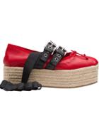Miu Miu Platform Ballerina Espadrilles - Red
