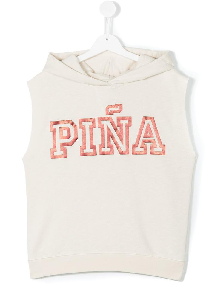 Bellerose Kids - Teen Piña Sleeveless Hoodie - Kids - Cotton/polyester/viscose - 16 Yrs, Nude/neutrals
