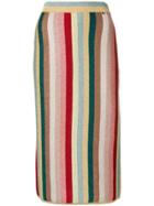 Elisabetta Franchi Multicoloured Striped Skirt - Neutrals