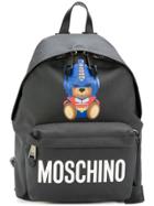 Moschino Branded Backpack - Grey
