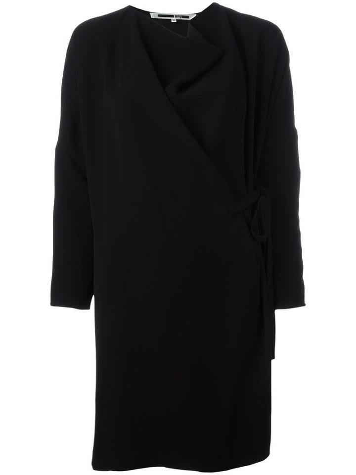 Mcq Alexander Mcqueen Side Tie Shift Dress, Women's, Size: 40, Black, Polyester