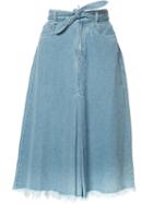 Zimmermann Drawstring Denim Skirt, Women's, Size: Xs, Blue, Cotton