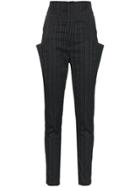 Isabel Marant Karly Striped Wool-blend Trousers - Black