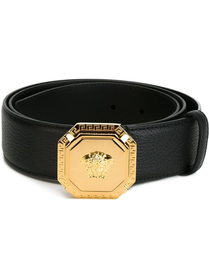 Versace Medusa Belt, Men's, Size: 100, Black, Leather