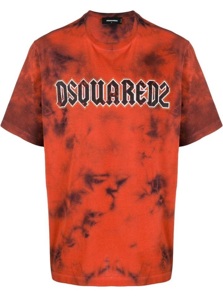 Dsquared2 Tie Dye Print T-shirt - Orange