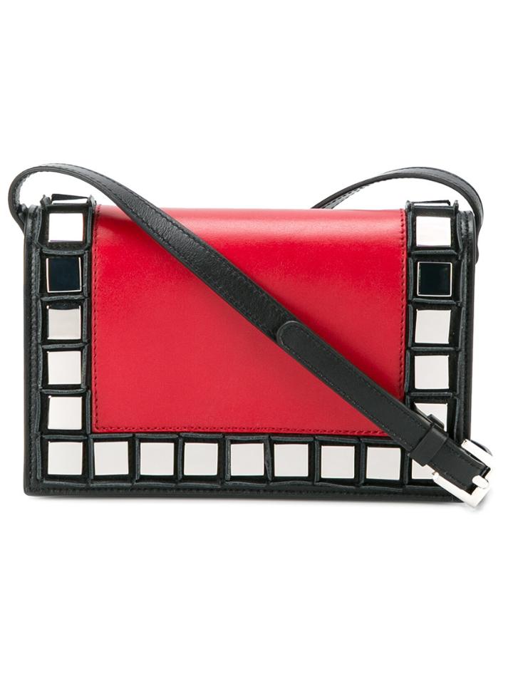 Tomasini Mirror Embellished Crossbody Bag - Black