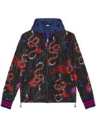 Gucci Space Snake Print Windbreaker - Black