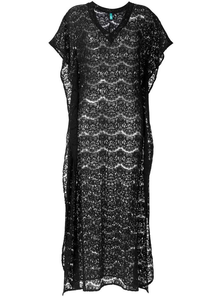 Sub Long Lace Kaftan, Women's, Black, Polyester