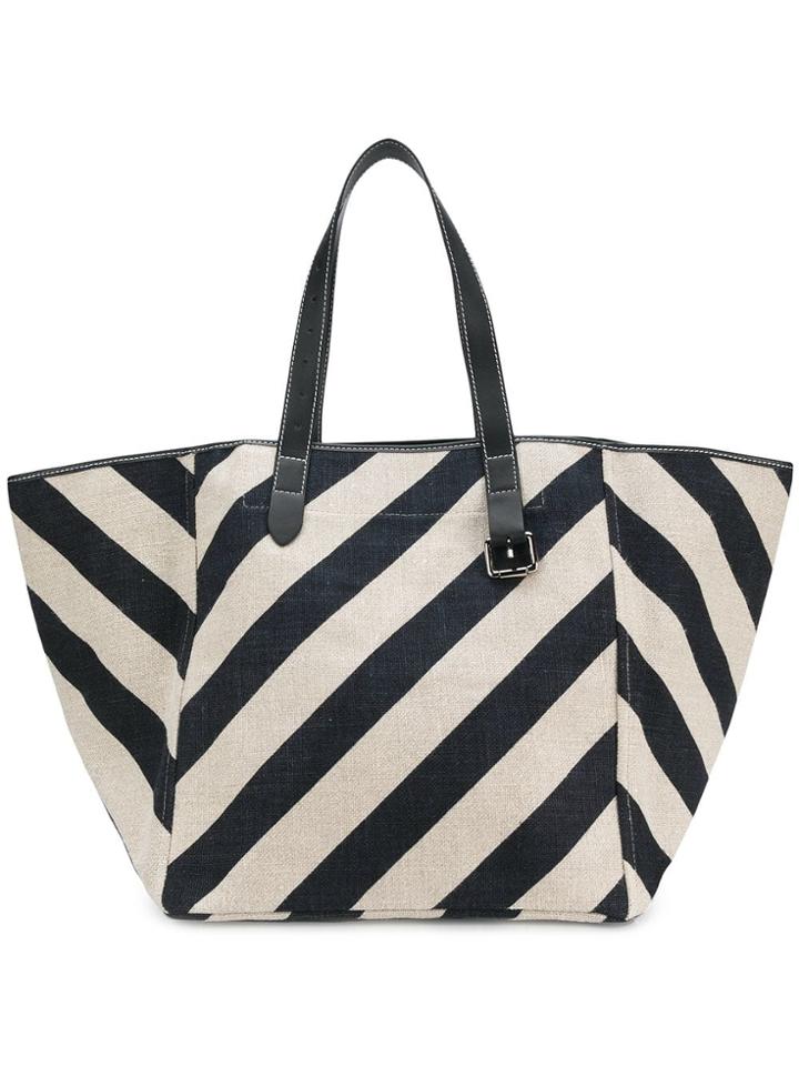 Jw Anderson Striped Canvas Tote - Nude & Neutrals