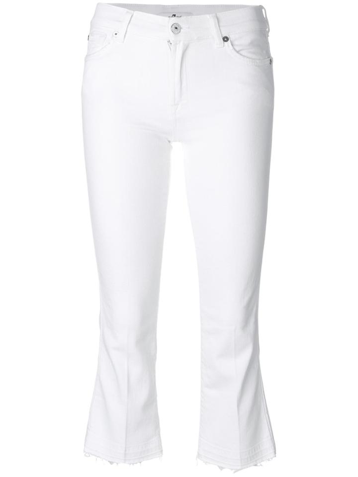 7 For All Mankind Crop Flare Jeans - White