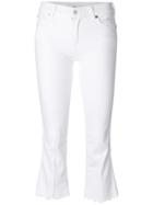 7 For All Mankind Crop Flare Jeans - White
