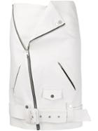 Zilver Biker Skirt In Recycled Denim - White