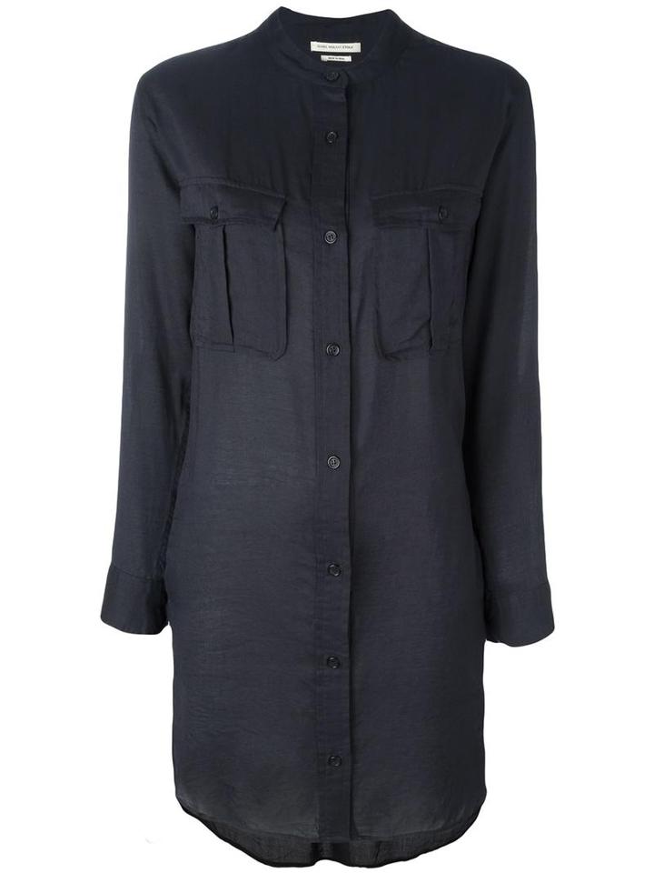Isabel Marant Étoile Flap Pockets Shirt Dress, Women's, Size: 42, Grey, Cotton/modal