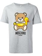 Moschino Bear Print T-shirt, Men's, Size: Large, Grey, Cotton