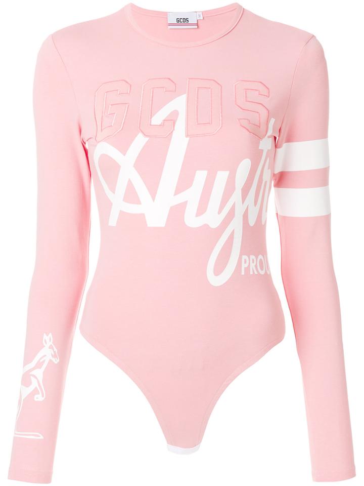 Gcds Graphic Long Sleeve Body - Pink & Purple