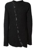 Thom Krom Stitching Detail Jumper, Men's, Size: Medium, Grey, Acrylic/polyamide/mohair/alpaca