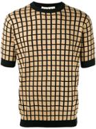 Marni Grid Print Short Sleeve Jumper, Men's, Size: 46, Nude/neutrals, Cotton/polyamide