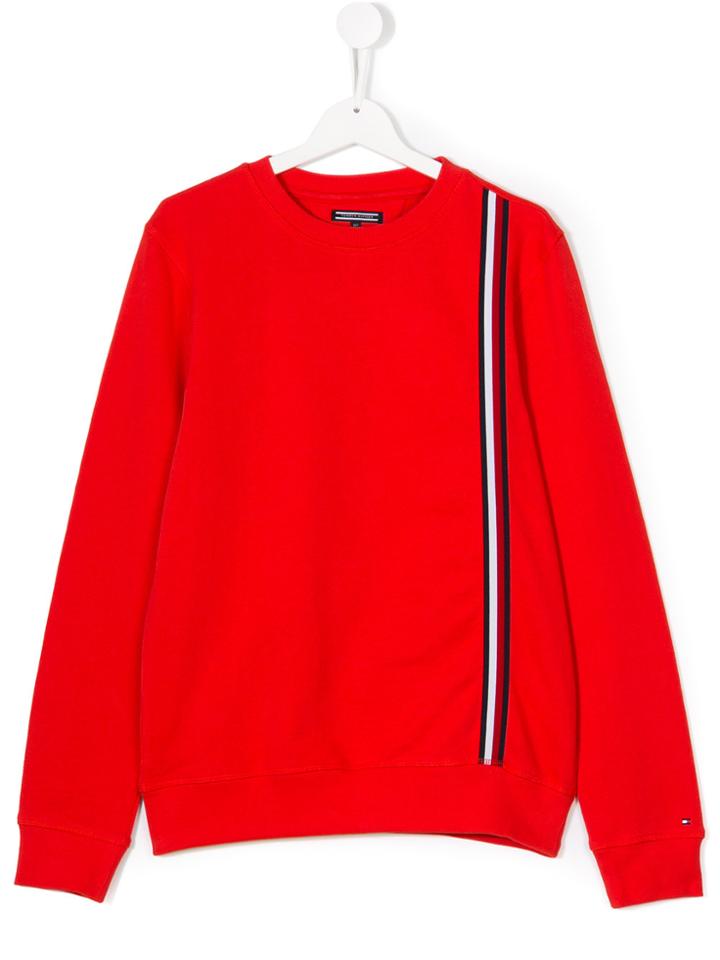 Tommy Hilfiger Junior Teen Stripe Detail Sweatshirt - Red