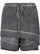 Lost & Found Ria Dunn Foldover Front Shorts, Women's, Size: Xs, Grey, Silk/spandex/elastane