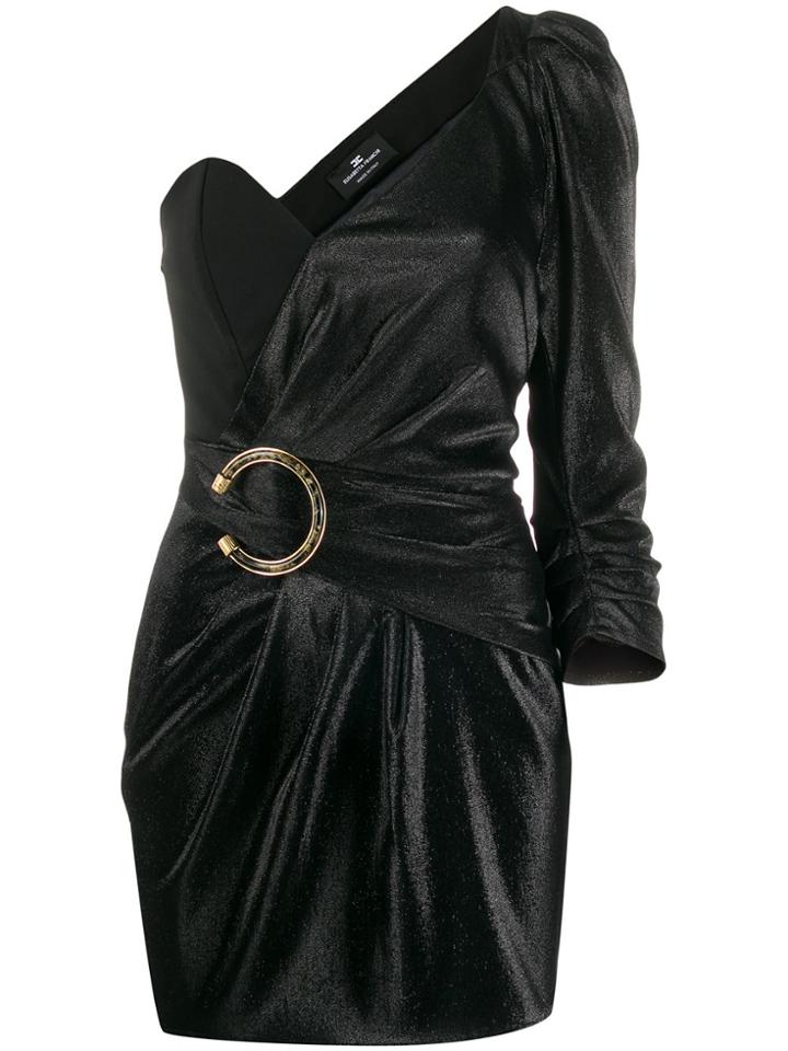 Elisabetta Franchi One Shoulder Mini Dress - Black