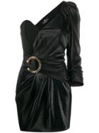 Elisabetta Franchi One Shoulder Mini Dress - Black