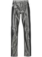 Alexander Mcqueen Metallic Slim-fit Jeans - Silver
