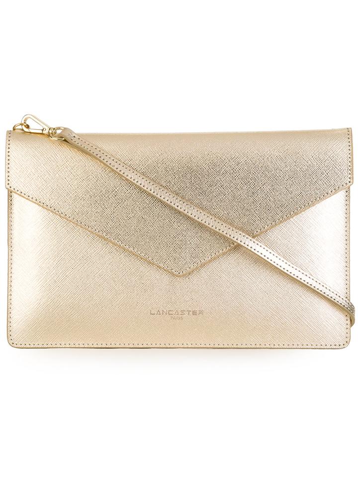 Lancaster High-shine Clutch Bag, Women's, Grey, Leather