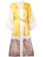 Forte Forte Floral-print Satin Kimono - Yellow