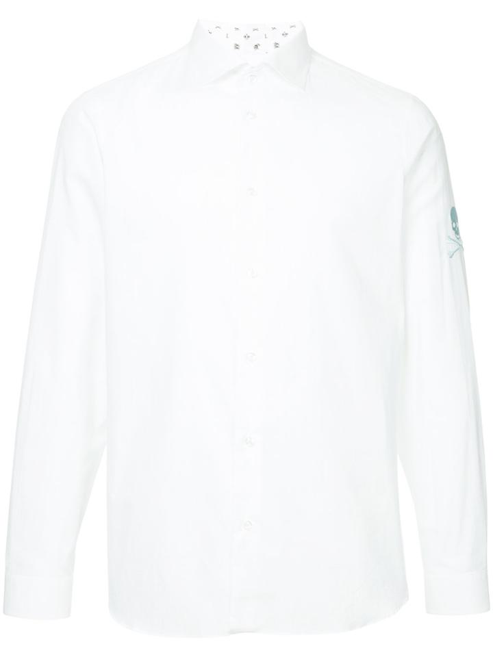 Loveless Embroidered Skull Shirt - White