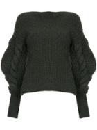 Enföld Knitted Boat Neck Sweater - Grey