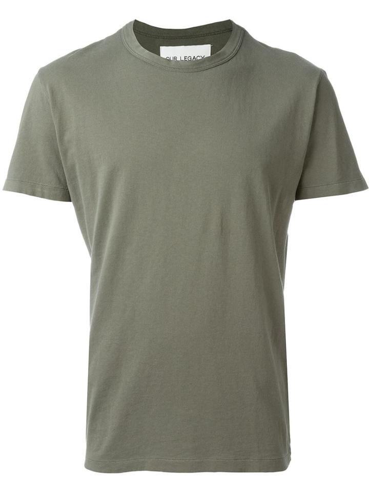 Our Legacy Crew Neck T-shirt, Men's, Size: 46, Green, Cotton