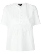 A.p.c. Short Sleeved Peasant Blouse - White