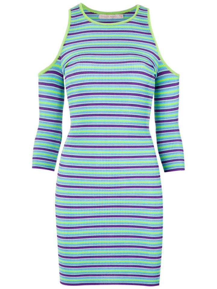 Cecilia Prado Knit Cold Shoulder Dress - Blue