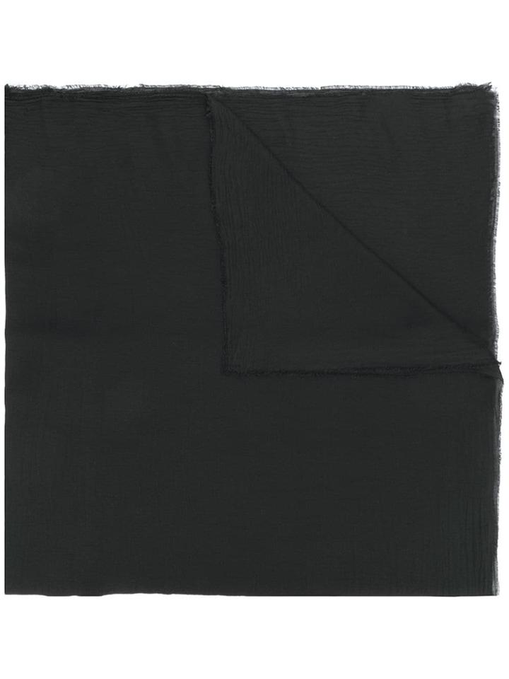 Faliero Sarti Frayed Hem Scarf - Black