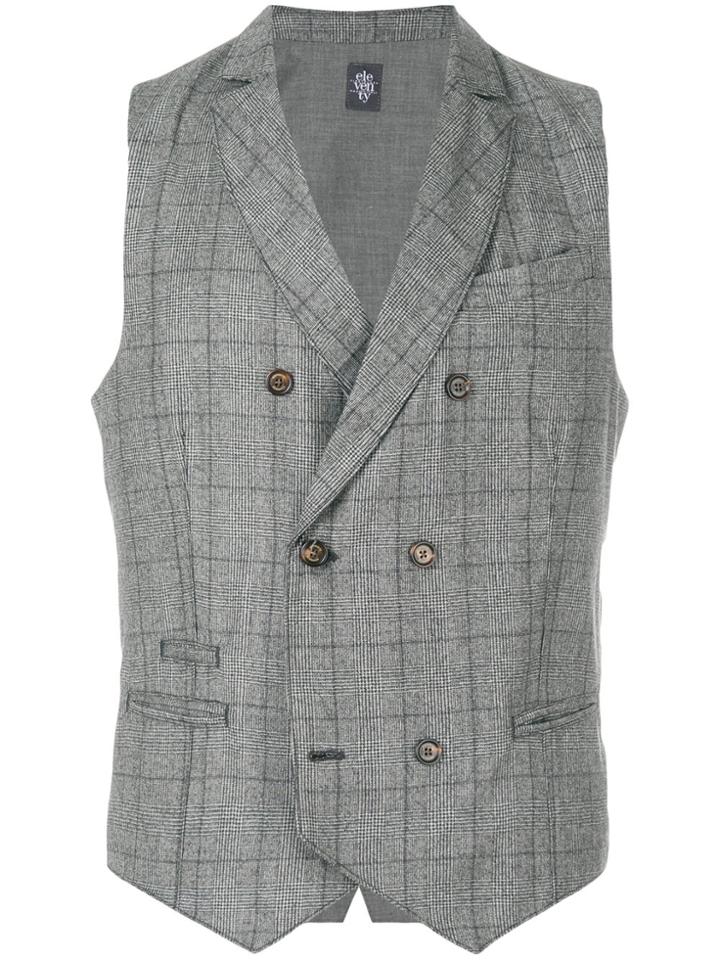 Eleventy Double-breasted Waistcoat - Grey