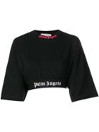 Palm Angels Cropped Logo Sweatshirt - Black