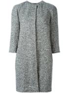 Eleventy Single Breasted Coat, Women's, Size: 40, Grey, Acrylic/polyester/wool