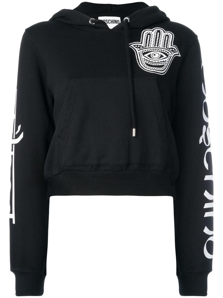 Moschino Hamsa Hand Hoodie, Women's, Size: Small, Black, Cotton