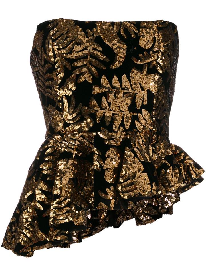 Giuseppe Di Morabito Sequin Embroidered Strapless Top - Black