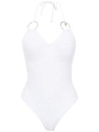 Amir Slama Swimsuit With Metallic Details - White