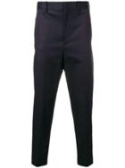 Neil Barrett High Waisted Tapered Trousers - Blue