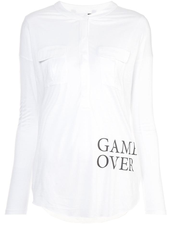 Thomas Wylde Game Over Print Top - White