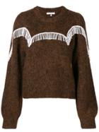 Ganni Beaded Fringe Detail Sweater - Brown