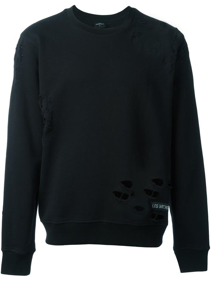 Les (art)ists Crew Neck Jumper, Men's, Size: Large, Black, Cotton