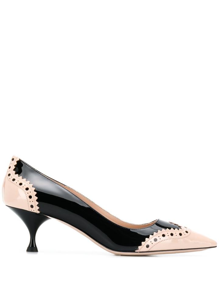 Miu Miu Brogue Detailing Pumps - Black
