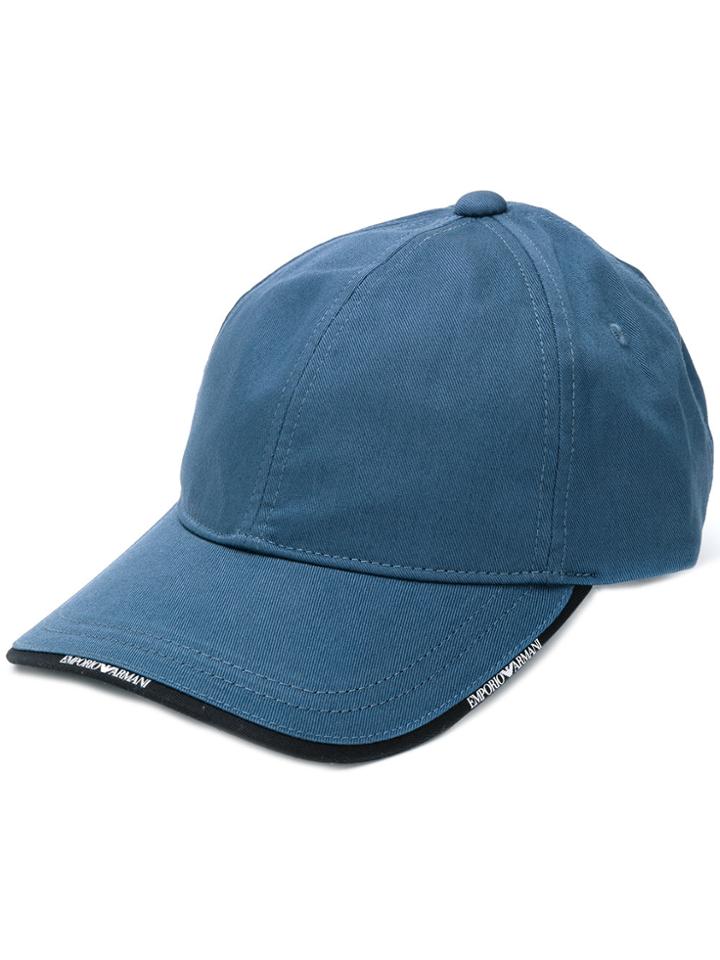 Emporio Armani Logo-trim Cap - Blue