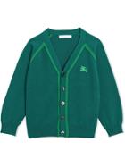 Burberry Kids Teen V-neck Cardigan - Green