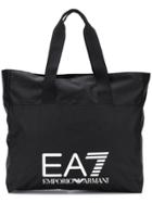 Ea7 Emporio Armani Logo Print Tote Bag - Black
