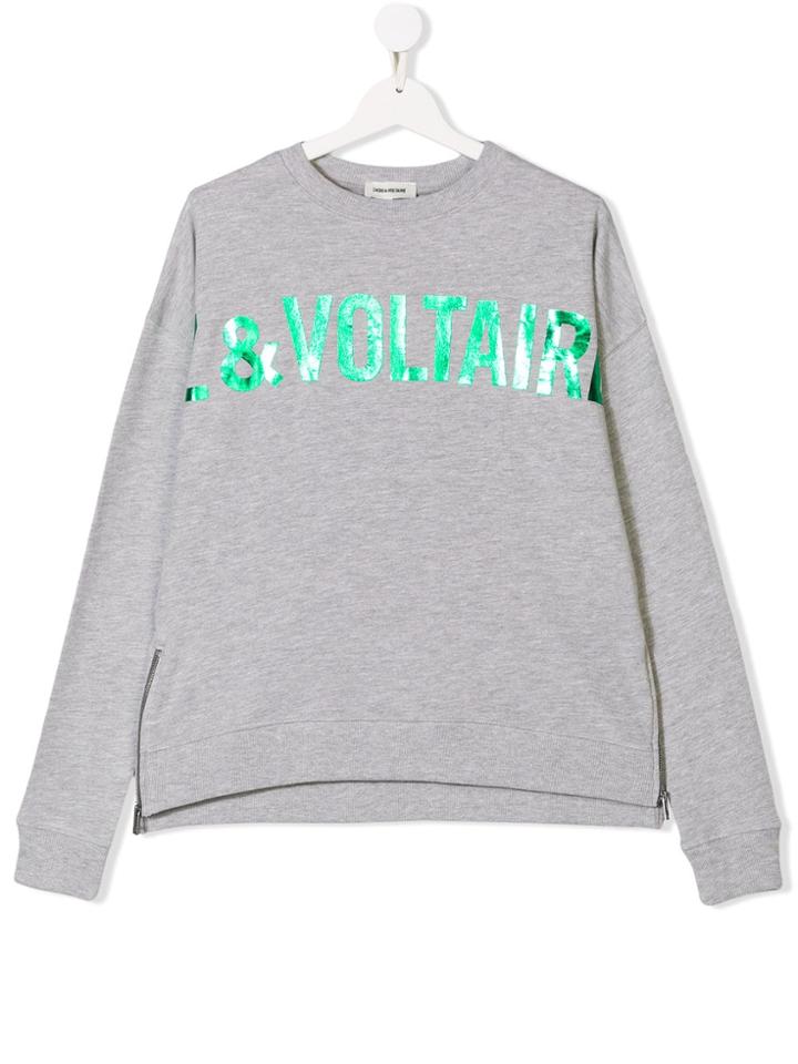 Zadig & Voltaire Kids Teen Logo Printed Sweatshirt - Grey