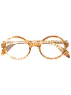 Alexander Mcqueen Eyewear Round Frame Glasses - Brown